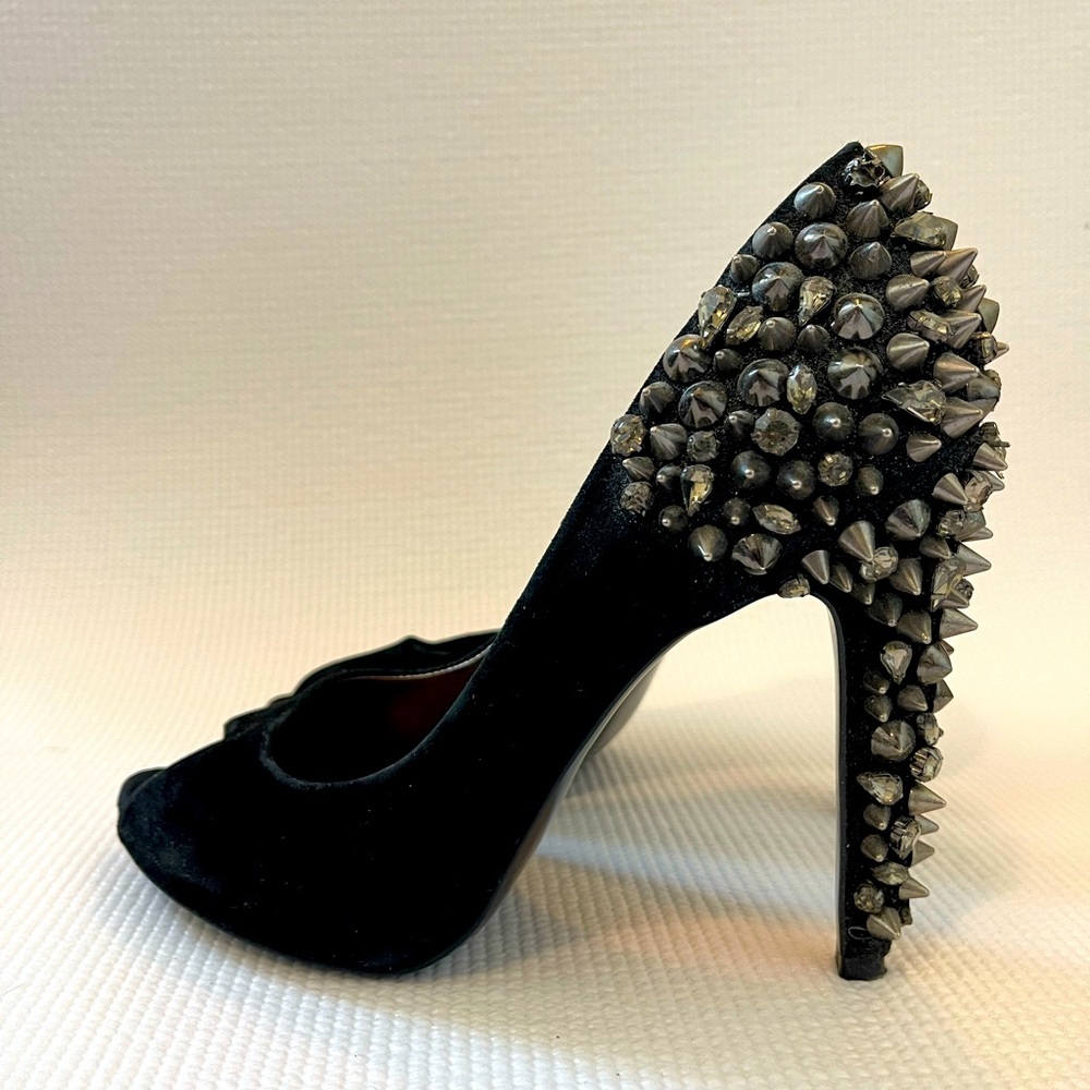 Sam Edelman, size 9.5, black suede spiked heels